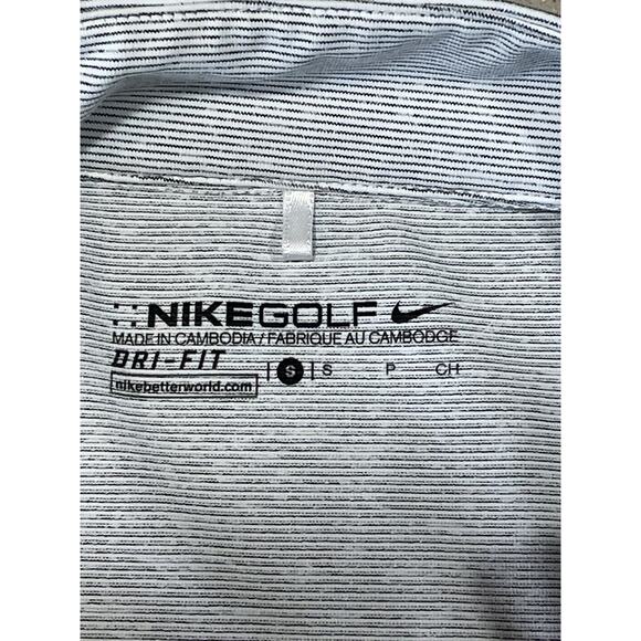 Nike Golf Dri Fit -Club Top Sleeveless 1/4 Zip Polo Black/Gray Striped Sz Small - Picture 8 of 10